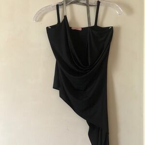 Forever 21 Cowl Neck Asymmetrical Top w/Criss Cross Back. Black. Medium